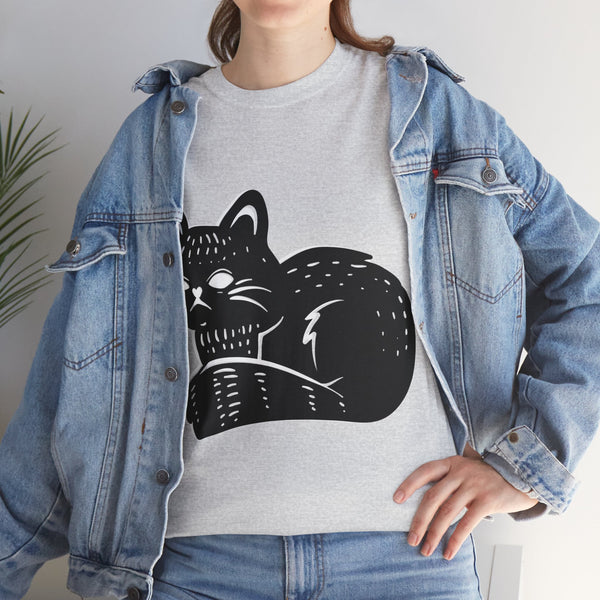 "Black Cat" Plus Size Women Heavy Cotton Tee T-Shirt
