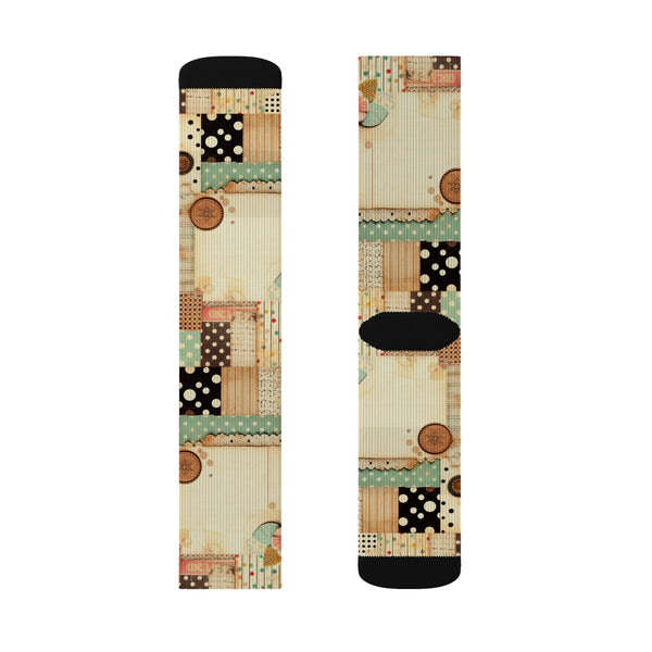 Vintage Polka Dots Sublimation Woman Socks