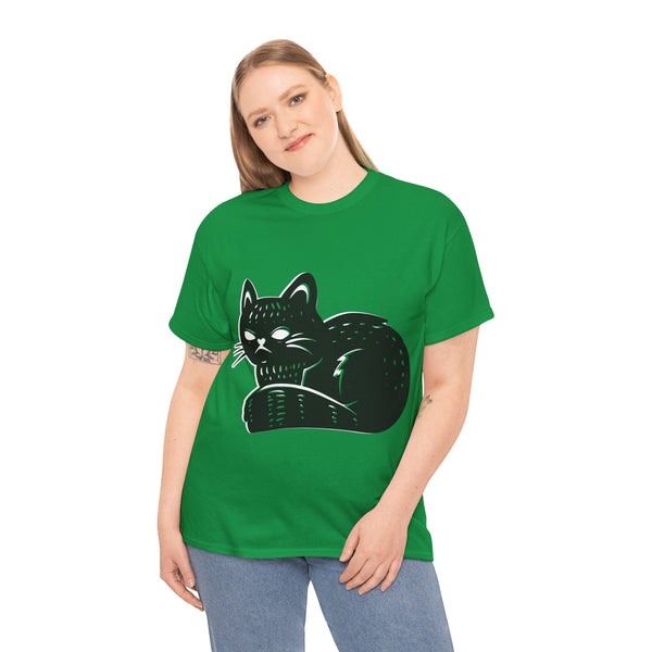 "Black Cat" Plus Size Women Heavy Cotton Tee T-Shirt
