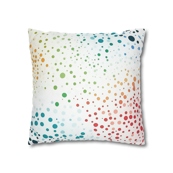 White Polka Dots Spun Polyester Square Pillowcase