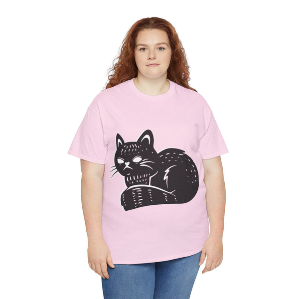 "Black Cat" Plus Size Women Heavy Cotton Tee T-Shirt