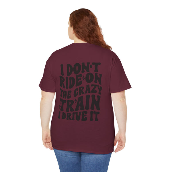 Ride the Train Women Heavy Cotton Tee T-Shirt