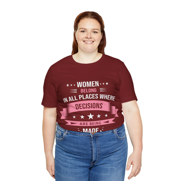 "Women Belong IN All Palaces Where Decisions Are Being Made" Plus Size Woman Jersey Short Sleeve Tee T-Shirt
