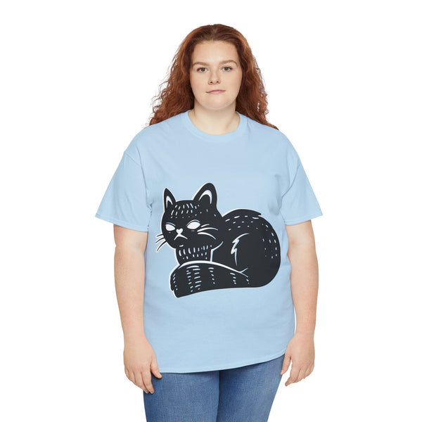 "Black Cat" Plus Size Women Heavy Cotton Tee T-Shirt