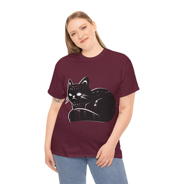 "Black Cat" Plus Size Women Heavy Cotton Tee T-Shirt