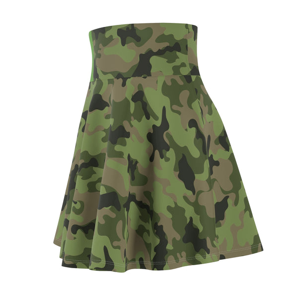 Army Camo Green Women's Skater Skirt