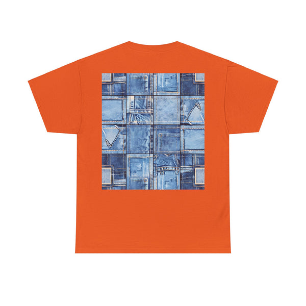 "Denim Dog Patch" Plus Size Women Heavy Cotton Tee T-shirt