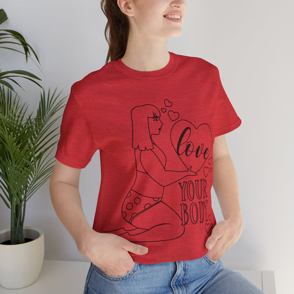 Body Positive Plus Size Woman Jersey Short Sleeve Tee T-Shirt