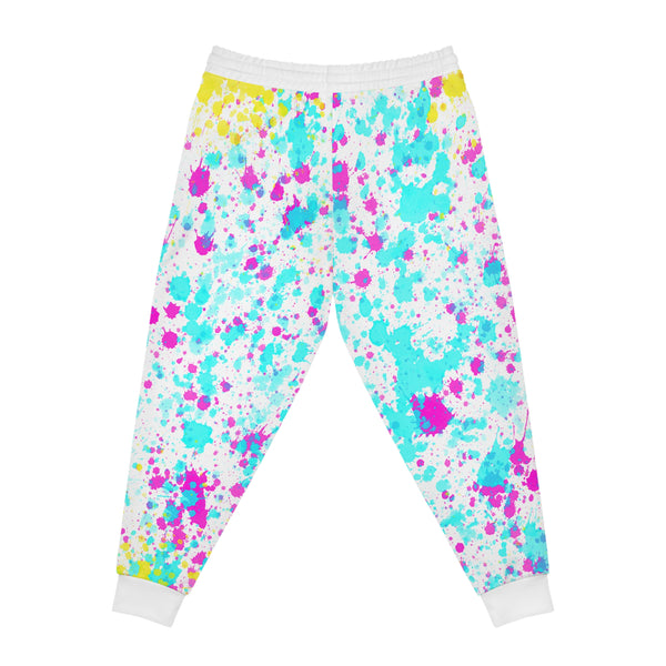 White Paint Splash Athletic Woman Joggers