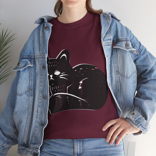 "Black Cat" Plus Size Women Heavy Cotton Tee T-Shirt