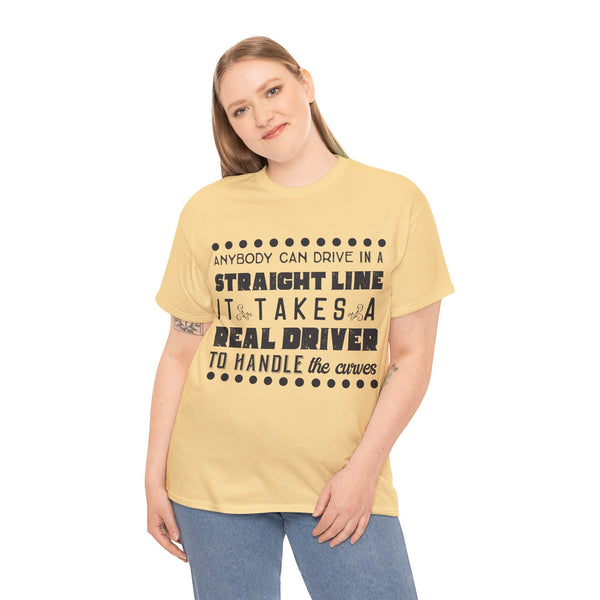 Anyone can Drive, Not handle Curves Plus Size Women Heavy Cotton Tee