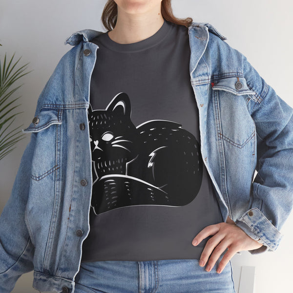 "Black Cat" Plus Size Women Heavy Cotton Tee T-Shirt