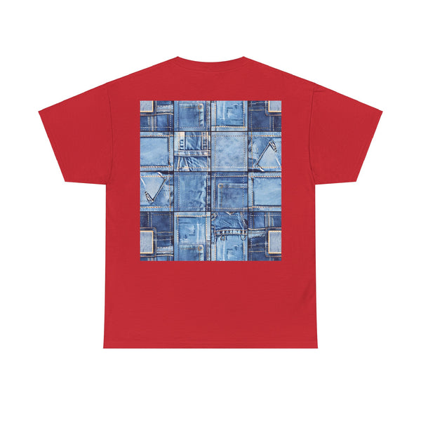 "Denim Dog Patch" Plus Size Women Heavy Cotton Tee T-shirt