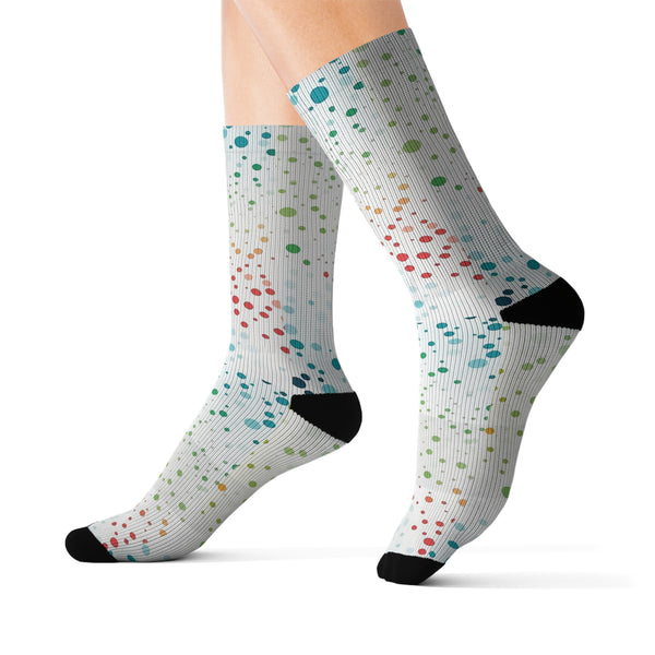 White Polka Dots Sublimation Woman Socks