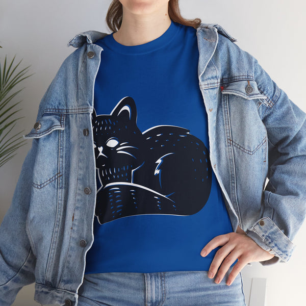 "Black Cat" Plus Size Women Heavy Cotton Tee T-Shirt