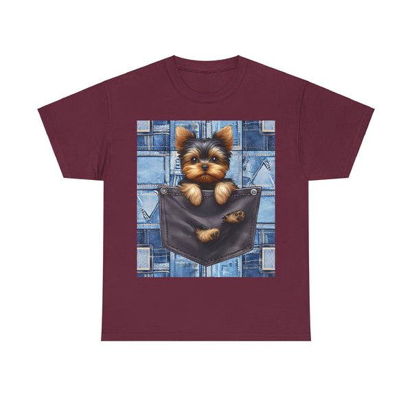 "Denim Dog Patch" Plus Size Women Heavy Cotton Tee T-shirt