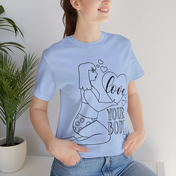 Body Positive Plus Size Woman Jersey Short Sleeve Tee T-Shirt