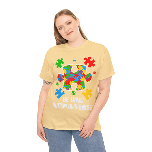 Autism Awareness "Be Kind" Plus Size Women Heavy Cotton Tee