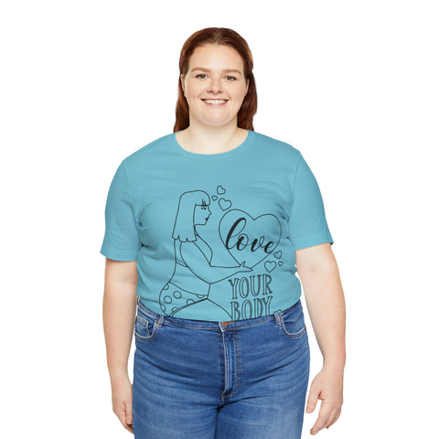 Body Positive Plus Size Woman Jersey Short Sleeve Tee T-Shirt