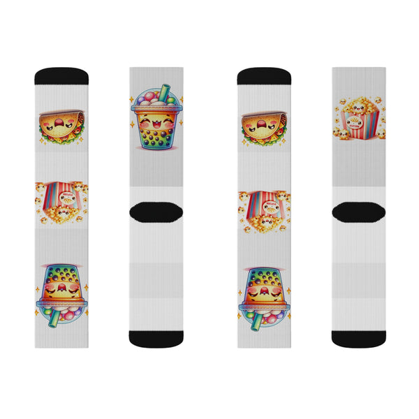Kawaii Comfort Food Sublimation Woman Socks