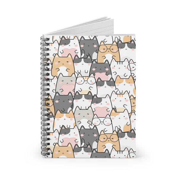 Group Cats Spiral Notebook - Ruled Line