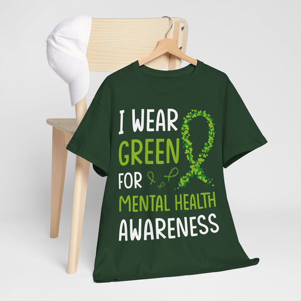 "Mental Health Awareness" Woman Crewneck T-Shirt: Focus on the Good - Unisex Heavy Cotton Tee