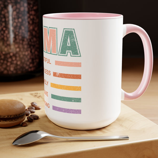 Mama Beautiful Mother's Day Two-Tone Coffee Mugs Cup, 15oz