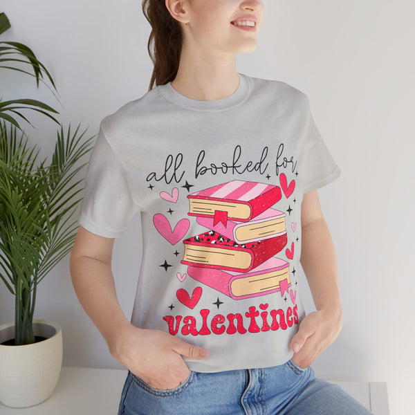 "All books for Valentines"- Woman's Jersey Short Sleeve Tee