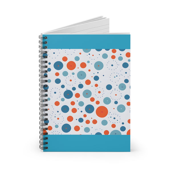Teal Polka Dots Spiral Notebook - Ruled Line