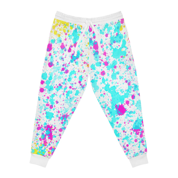 White Paint Splash Athletic Woman Joggers