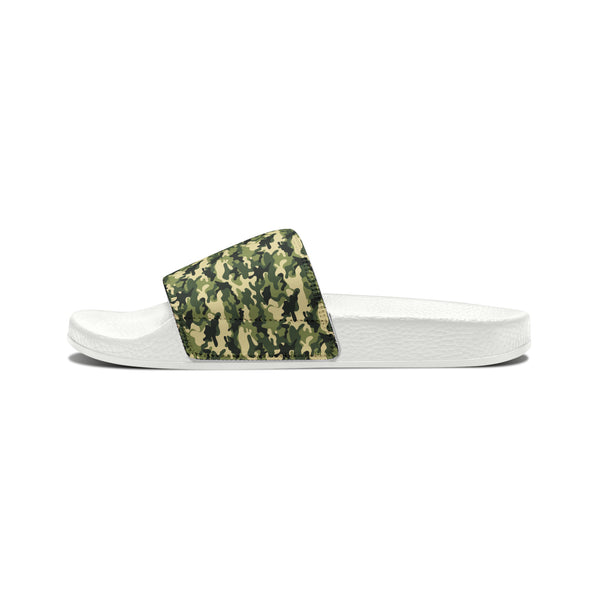 Green Camo Women's PU Slide Sandals Shoes