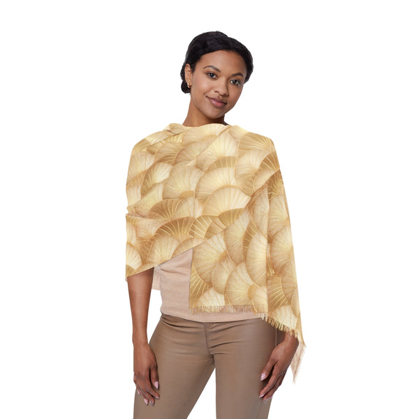 Gold Shells Light Woman Scarf