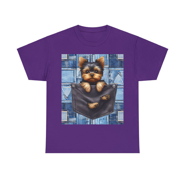 "Denim Dog Patch" Plus Size Women Heavy Cotton Tee T-shirt