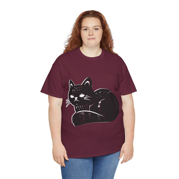 "Black Cat" Plus Size Women Heavy Cotton Tee T-Shirt