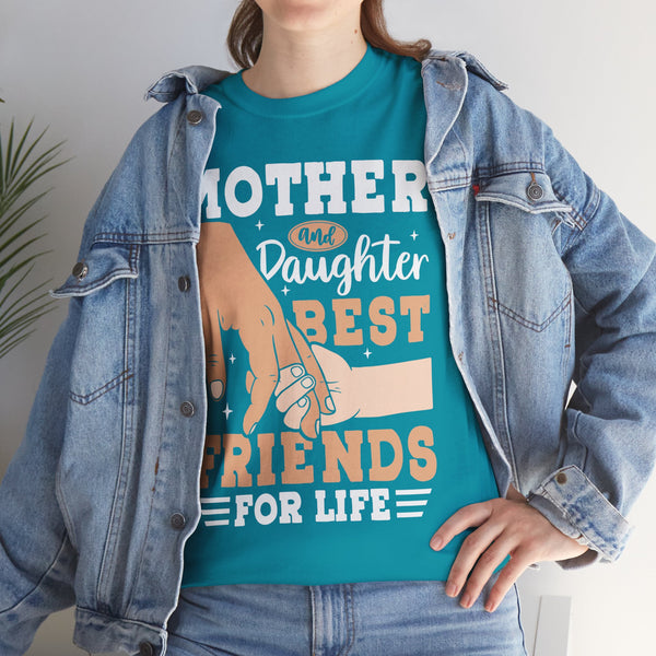 "Mom & Daughter Best Friends" Plus Size Women Heavy Cotton Tee T-Shirt