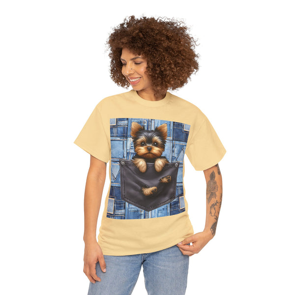 "Denim Dog Patch" Plus Size Women Heavy Cotton Tee T-shirt