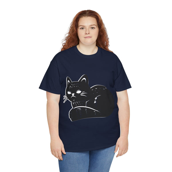 "Black Cat" Plus Size Women Heavy Cotton Tee T-Shirt