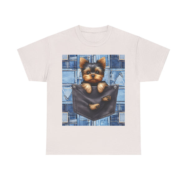 "Denim Dog Patch" Plus Size Women Heavy Cotton Tee T-shirt