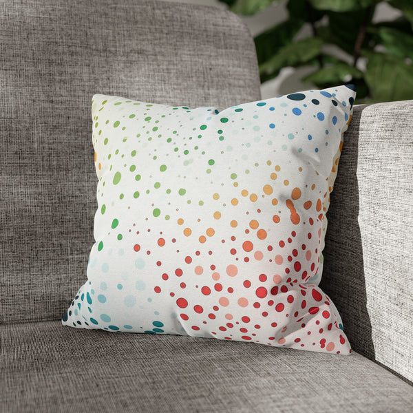 White Polka Dots Spun Polyester Square Pillowcase