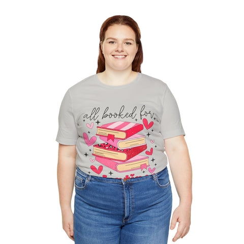 "All books for Valentines"- Woman's Jersey Short Sleeve Tee