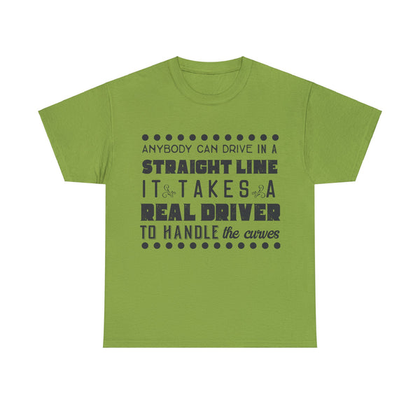 Anyone can Drive, Not handle Curves Plus Size Women Heavy Cotton Tee