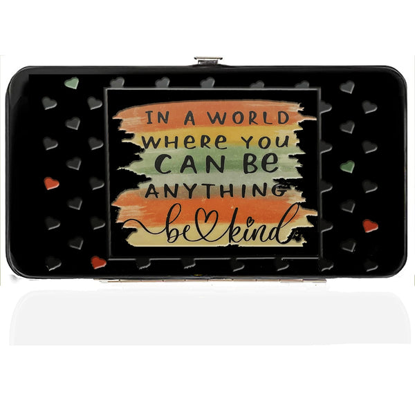 Texture Women's Hinge Wallet - Faux Leather Hard Clutch Purse, RFID Blocking Card Holder and Organizer
