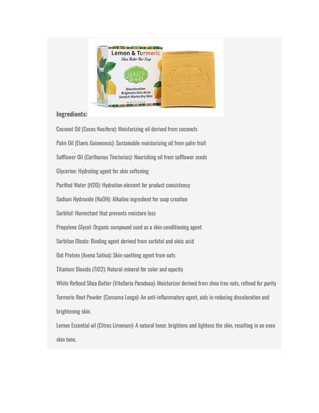 Lulu Holistic Lemon Turemric Bar Soap