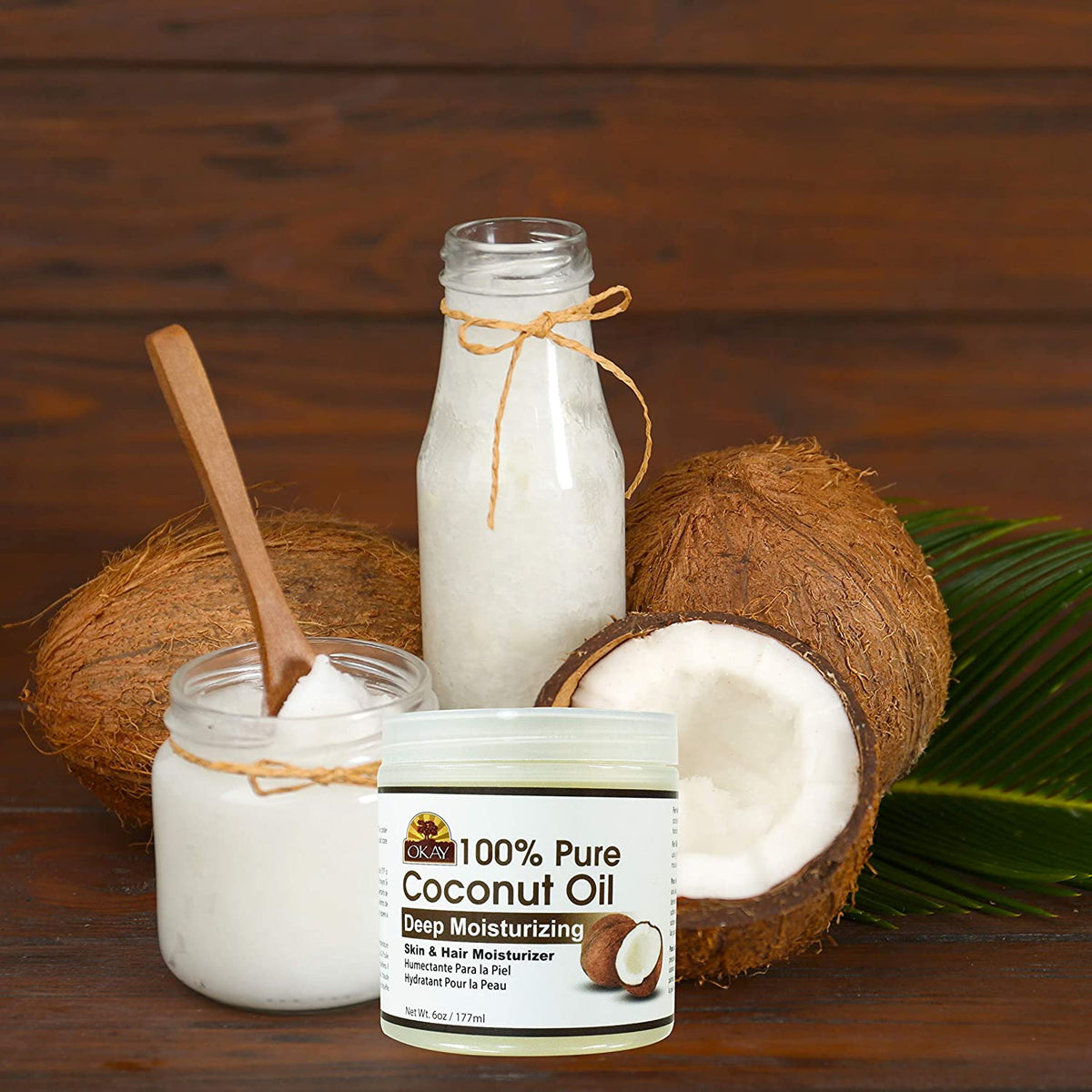 Okay 100% Pure Coconut Oil, Deep Moisturizing - 6 oz jar