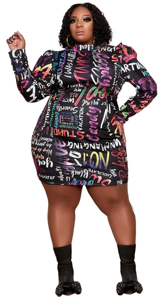 Nashville Print Bodycon Dress