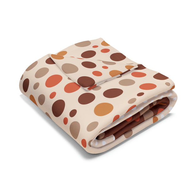 Warm Color Polka Dots Arctic Fleece Throw Blanket