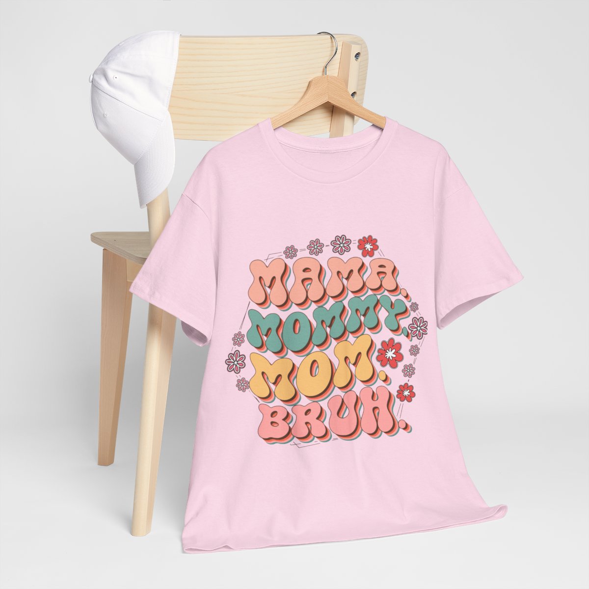 "Mama, Mommy, Mom, Bruh" Plus Size Women Heavy Cotton Tee T-Shirt