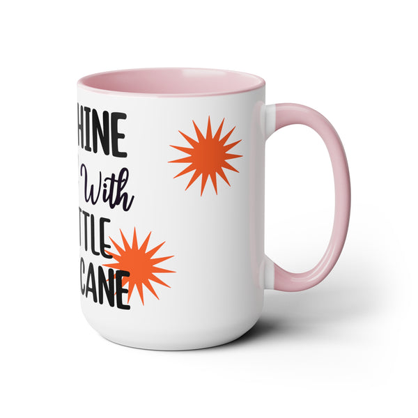 "Sunshine Mixed With A Little Hurricane" Mother's Day Two-Tone Coffee Mugs Cup, 15oz