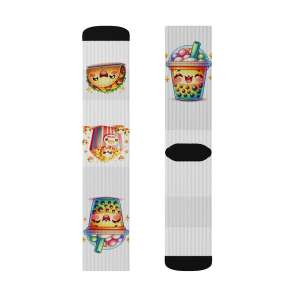 Kawaii Comfort Food Sublimation Woman Socks