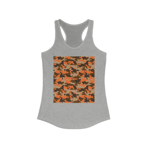 Orange Camo Women's Ideal Racerback Tank Top